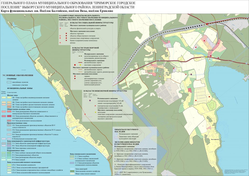 Генеральный план приморское городское поселение